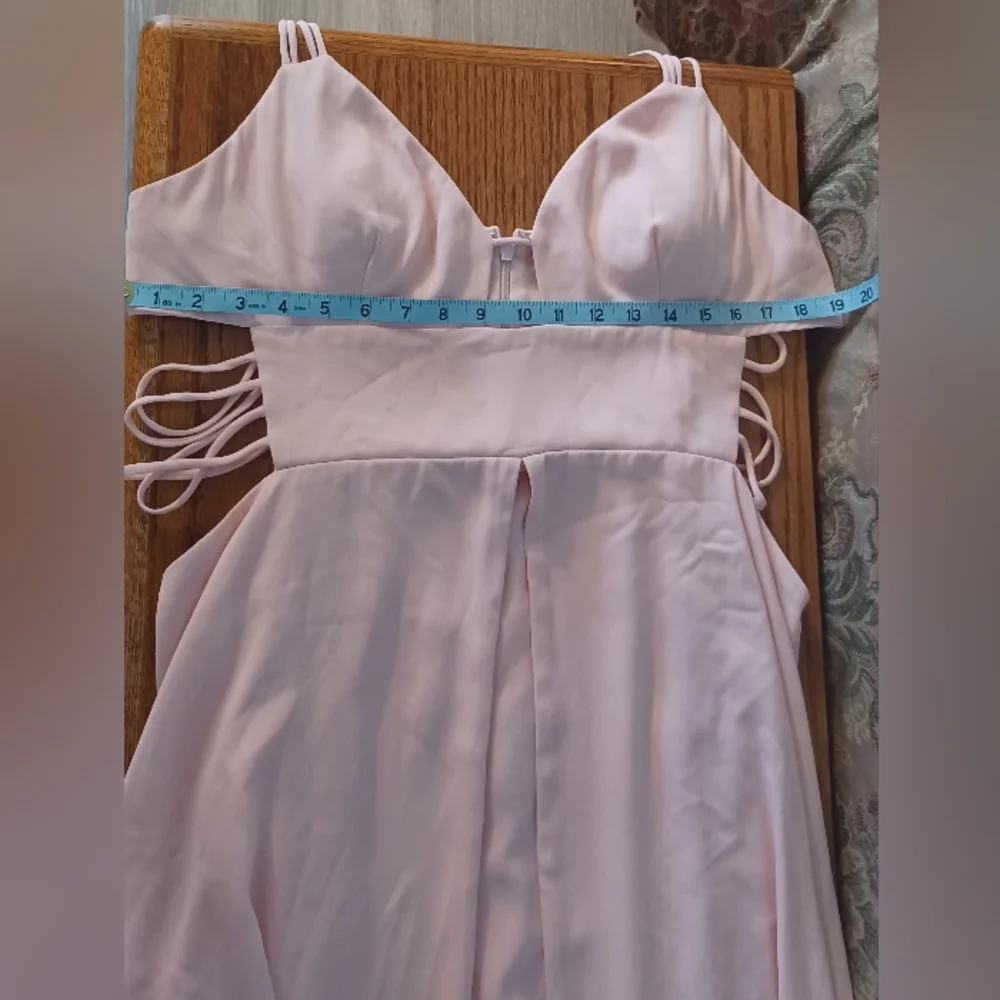 Fame & Partners x Free People 12 Megan Side Cutout Maxi Dress Gown Blush Pink - Picture 13 of 16